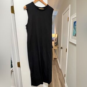 Everlane Organic Cotton Weekend Tank Dress in Black, Size XL